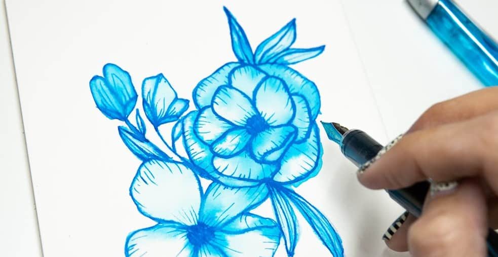 Fountain Pen banner Fountaion pen drawing