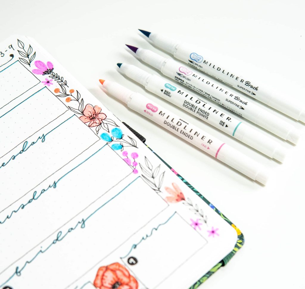 Colorful bullet journaling